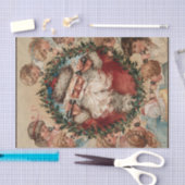 Santa Claus op telefoons omringd door kinderen Tissuepapier (Craft)