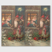 Santa Claus op zijn weg 4 Cadeaupapier (Vlak)