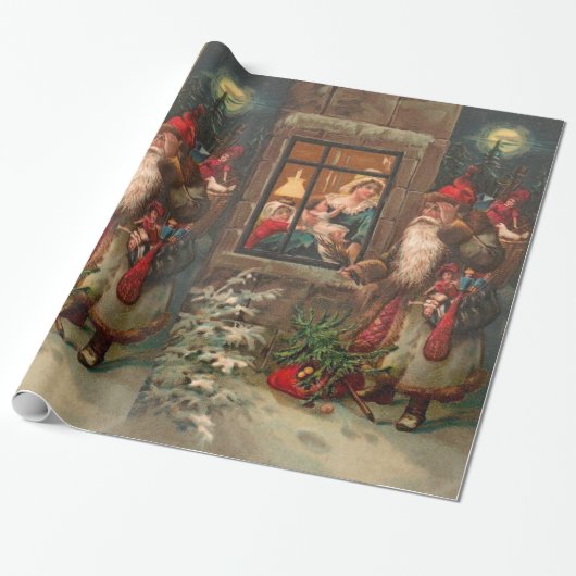 Santa Claus op zijn weg 4 Cadeaupapier (Uitgerold)