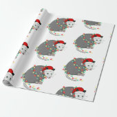 santa claus opossum cadeaupapier (Uitgerold)