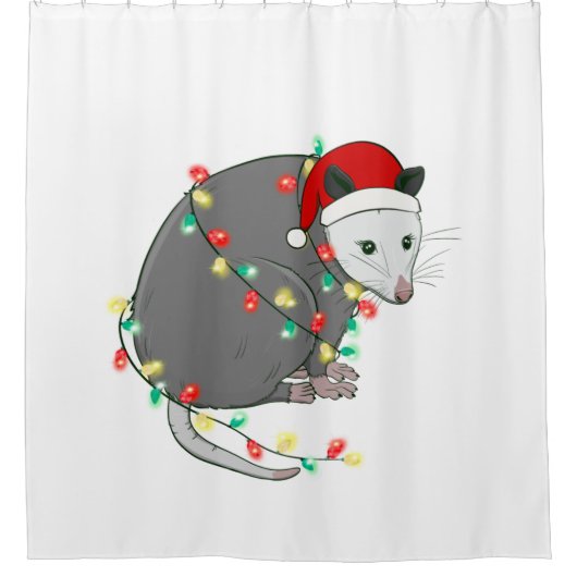 santa claus opossum douchegordijn (Voorkant)