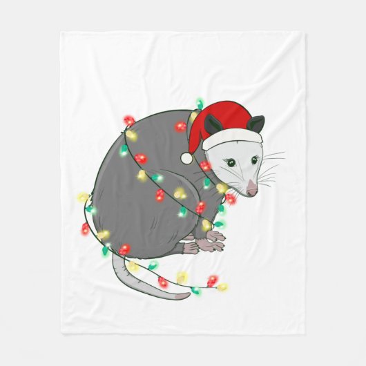 santa claus opossum fleece deken (Voorkant)