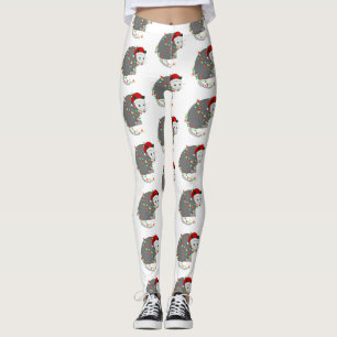 santa claus opossum leggings