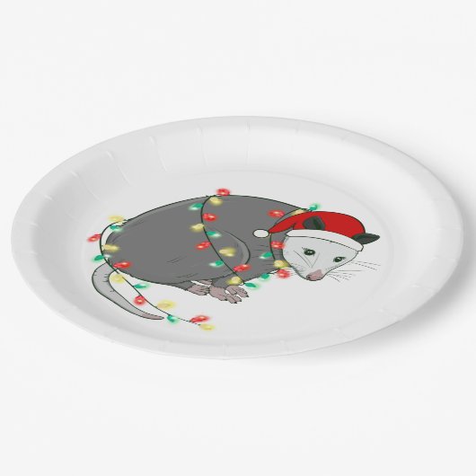 santa claus opossum papieren bordje (Gekanteld)