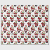 Santa Claus  Oude Fashioned Retro Kerstmis Cadeaupapier (Vlak)
