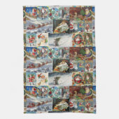 Santa Claus  Oude Wereld illustraties Theedoek (Verticaal)