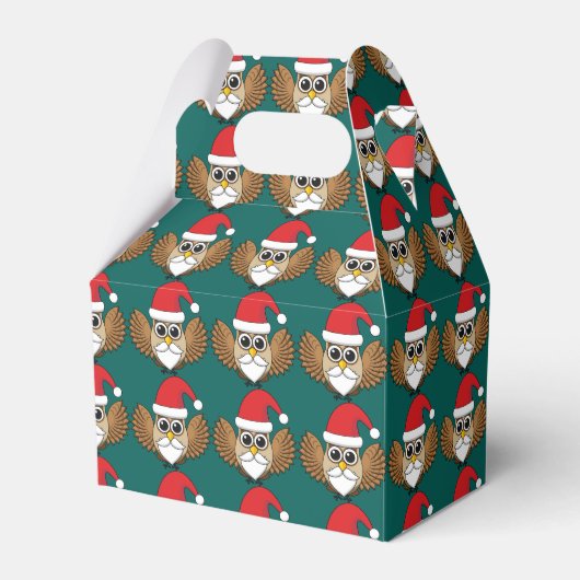 Santa Claus Owl Bedankdoosjes (Voorkant Zijde)