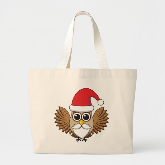 Santa Claus Owl Grote Tote Bag (Voorkant)