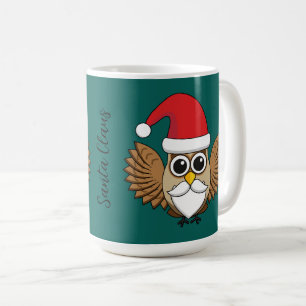 Santa Claus Owl   jouw namen toevoegen Koffiemok