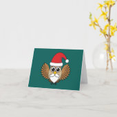 Santa Claus Owl Kaart (Gele Bloem)