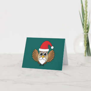 Santa Claus Owl Kaart