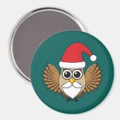 Santa Claus Owl Magneet (Voorkant / Achterkant)