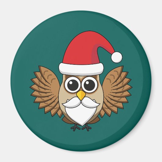 Santa Claus Owl Magneet (Voorkant)
