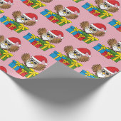 Santa Claus Owl met Cadeaus Cadeaupapier (Hoek)