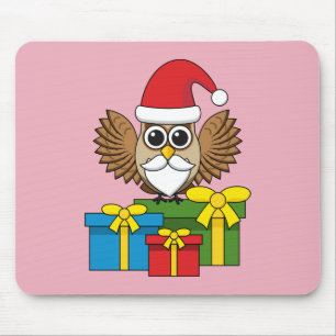 Santa Claus Owl met Cadeaus Muismat