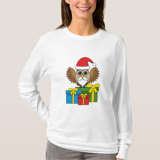 Santa Claus Owl met Cadeaus T-shirt