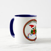 Santa Claus owl met kerstverlichting Mok (Voorkant links)