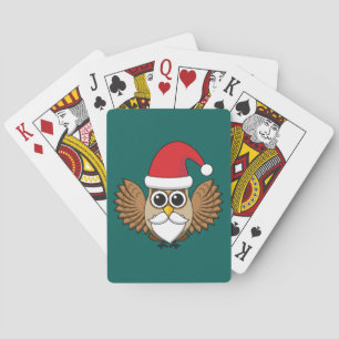 Santa Claus Owl Pokerkaarten
