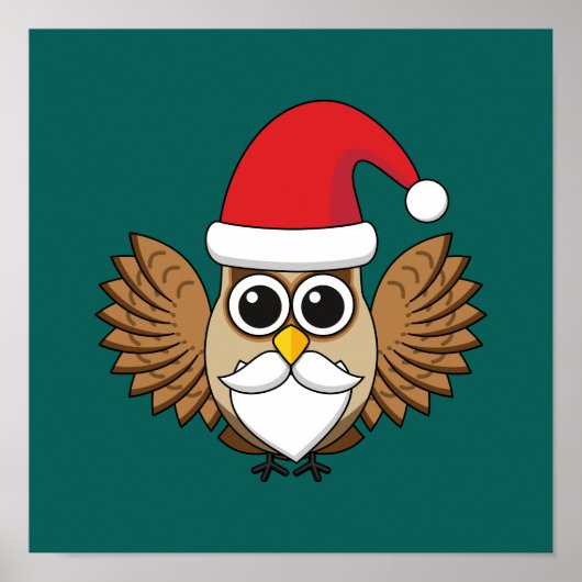 Santa Claus Owl Poster (Voorkant)