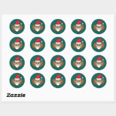 Santa Claus Owl Ronde Sticker (Vel)