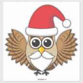 Santa Claus Owl Sticker (Vel)