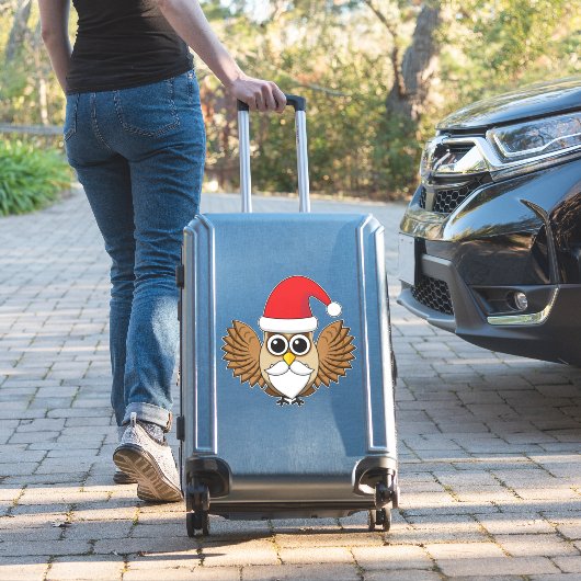 Santa Claus Owl Sticker (Koffer Insitu)