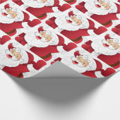 Santa Claus pakpapier. Cadeaupapier (Hoek)