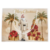 Santa Claus Palm Tree Glam Christmas Gift Bag Set Groot Cadeauzakje (Voorkant)