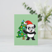 Santa Claus Panda Feestdagenkaart (Staand voorkant)