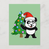 Santa Claus Panda Feestdagenkaart (Voorkant)