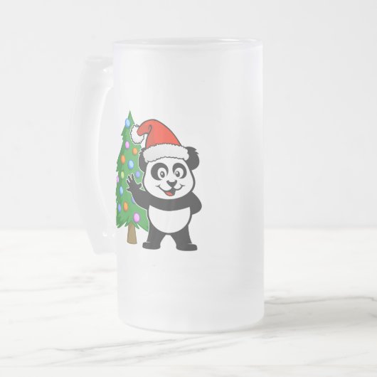 Santa Claus Panda Matglas Bierpul (Voorkant links)