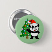 Santa Claus Panda Ronde Button 5,7 Cm (Voorkant /achterkant)