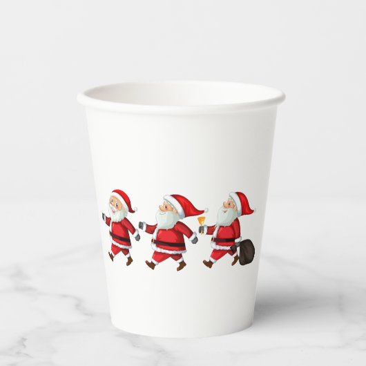 Santa Claus Papieren Bekers (Voorkant)