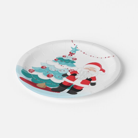 Santa Claus Papieren Bordje (Gekanteld)