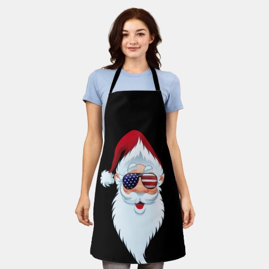 Santa Claus Patriotic USA Sunbribribribril Kerstmi Schort (Gedragen)