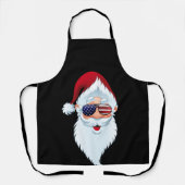 Santa Claus Patriotic USA Sunbribribribril Kerstmi Schort (Voorkant)