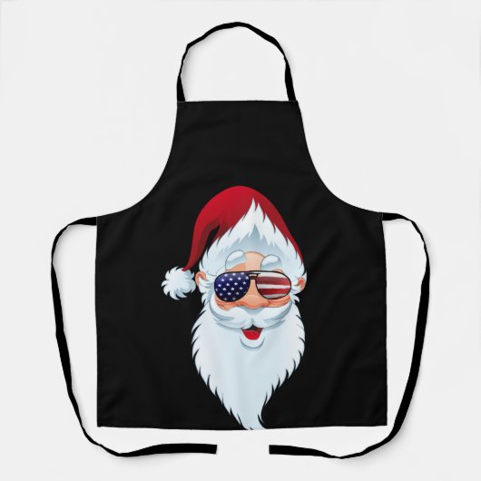 Santa Claus Patriotic USA Sunbribribribril Kerstmi Schort (Voorkant)