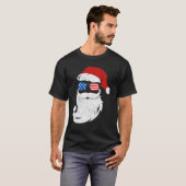Santa Claus Patriotic Usa Sunglasses In July Santa T-shirt (Voorkant volledig)