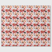 Santa Claus patroon Christmas Wrapping Paper Cadeaupapier (Vlak)