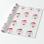 Santa Claus Pattern Cadeaupapier (Uitgerold)