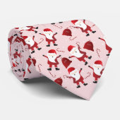 Santa Claus Pattern Candy Canes Red White Stropdas (Opgerold)