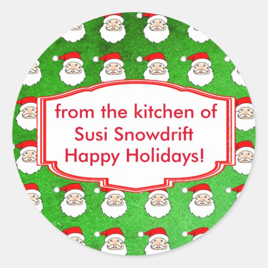 Santa Claus Pattern  vakantie Stickers (Voorkant)
