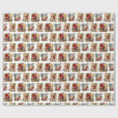 Santa Claus Pattern Wrapping Paper Cadeaupapier (Vlak)