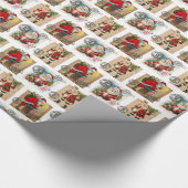 Santa Claus Pattern Wrapping Paper Cadeaupapier (Hoek)