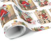 Santa Claus Pattern Wrapping Paper Cadeaupapier (Rol Hoek)