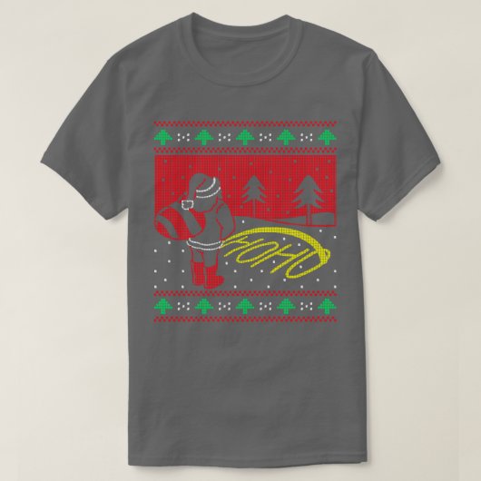 Santa Claus Peeing Ho Ho Funny Ugly kerstSwea T-shirt (Design voorkant)
