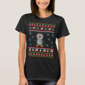 Santa Claus Penguin Kerstmis Ugly Sweater T-Shirt (Voorkant)