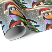 Santa Claus Penguin Pattern Cadeaupapier (Rol Hoek)