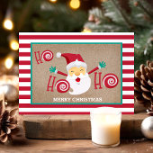 Santa Claus Peppermint Persoonlijke Kerstmis Briefkaart