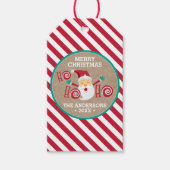 Santa Claus Peppermint Persoonlijke Kerstmis Cadeaulabel (Voorkant)